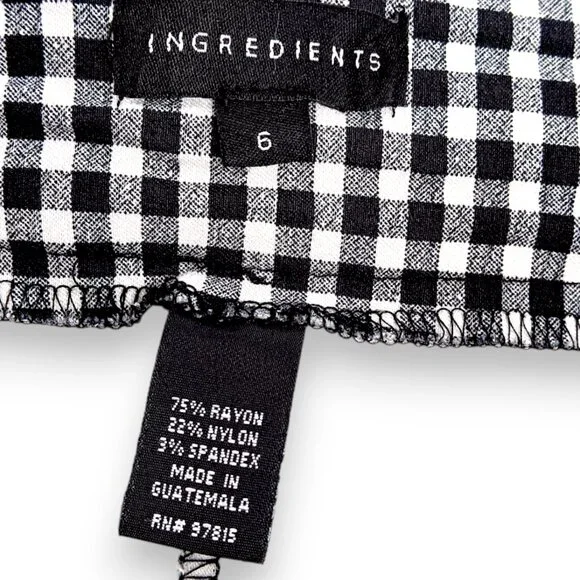 Ingredients- Women's-Gingham Checkered Black-White Shorts-Flat Panel-Summer - Picture 10 of 12
